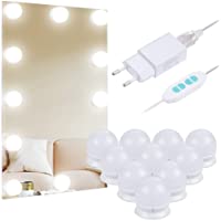 Los mejores  - Anpro Luces LED Kit de Espejo con 10 Bombillas regulables-3 Modos Ajustable de Color de Luz-Luz Espejo Maquillaje…